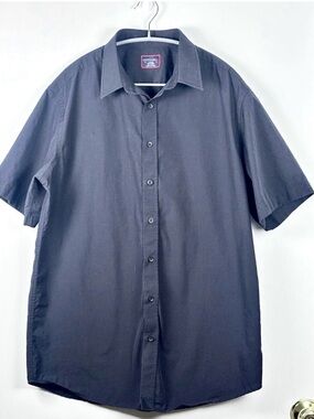 UNTUCKit Mens L Tall Black Button Up Shirt Short Sleeve Untucked